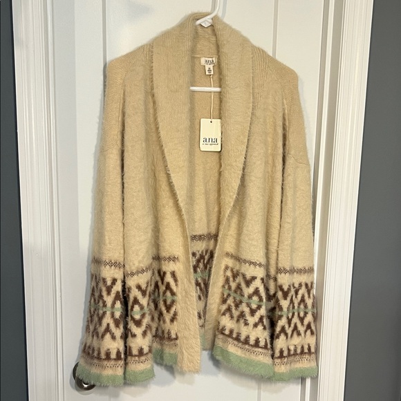 a.n.a. Fuzzy Eyelash Open Front Cardigan - Picture 1 of 12